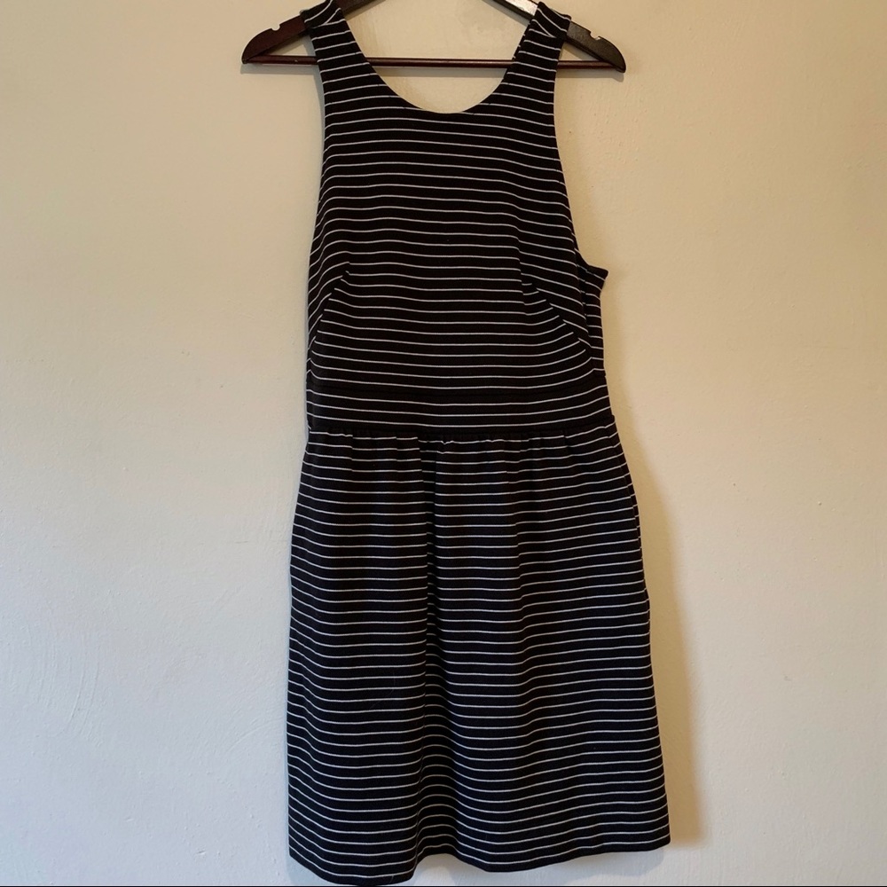 Madewell Black and White Stripe Afternoon Dress